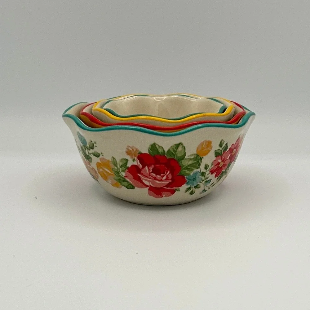 The Pioneer Woman 4 Piece Nesting Measuring Bowls Set Multicolor Stoneware